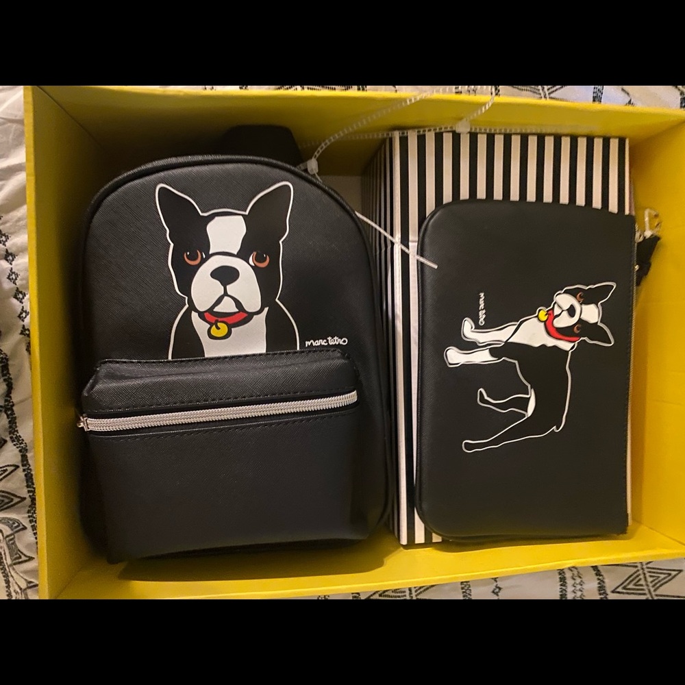 NWT Marc Tetro Boston Terrier Mini Backpack Bundle